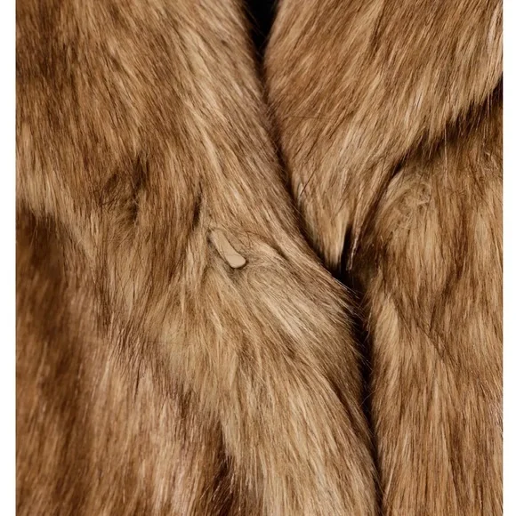 ZW COLLECTION FAUX FUR CROPPED JACKET LARGE BROWN BEIGE COAT 3945/243 TAN - Picture 5 of 9